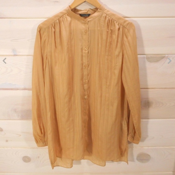 MASSIMO DUTTI × ZARA Italian Designed Mulberry Silk Blouse - Picture 2 of 7